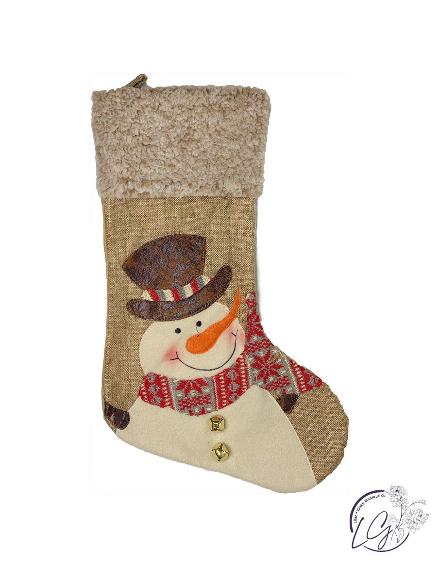 Cinnamon Snowman Stocking