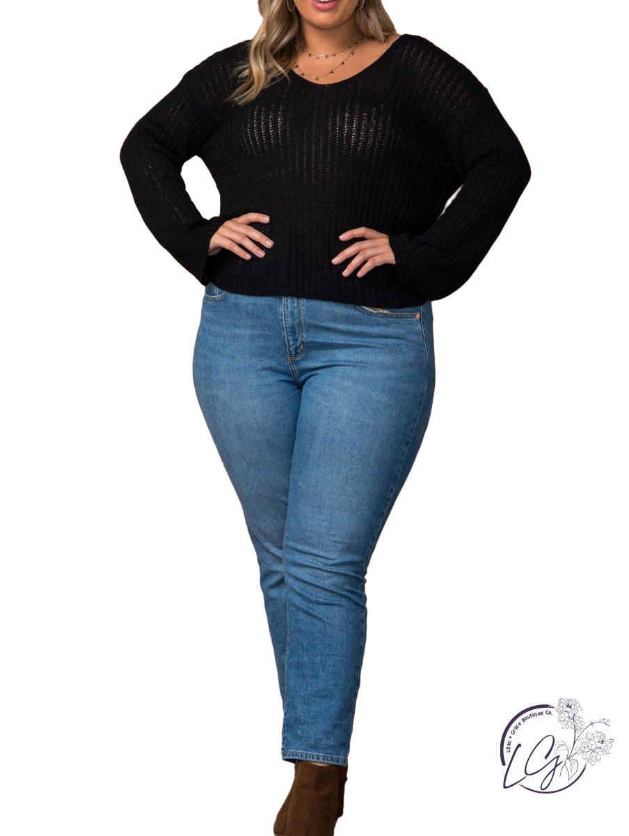 Curvy Cozy Travels Ribbed Sweater