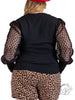 Curvy Going Off Mesh Polka Dot Long Sleeve