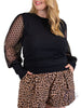 Curvy Going Off Mesh Polka Dot Long Sleeve