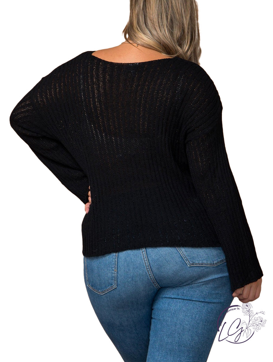 Curvy Cozy Travels Ribbed Sweater