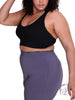 Curvy Micro Ribbed Lycra-Blend Sports Bra