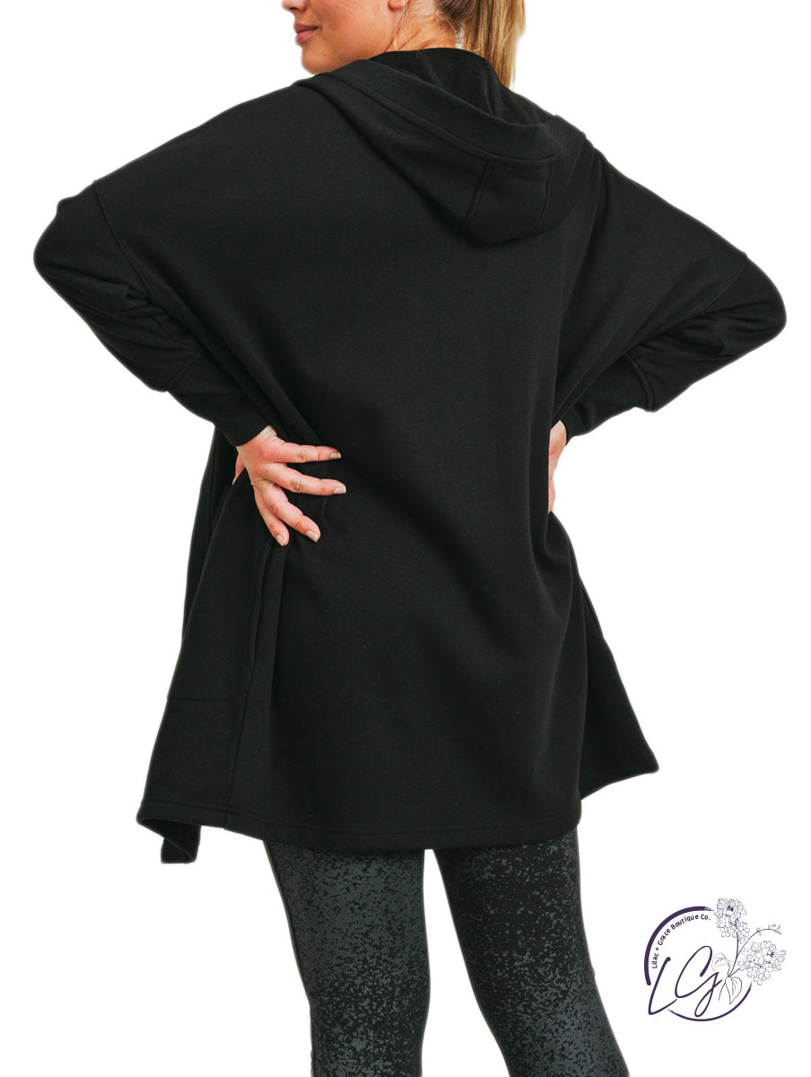 Curvy Longline Cardigan with Fleece Lining