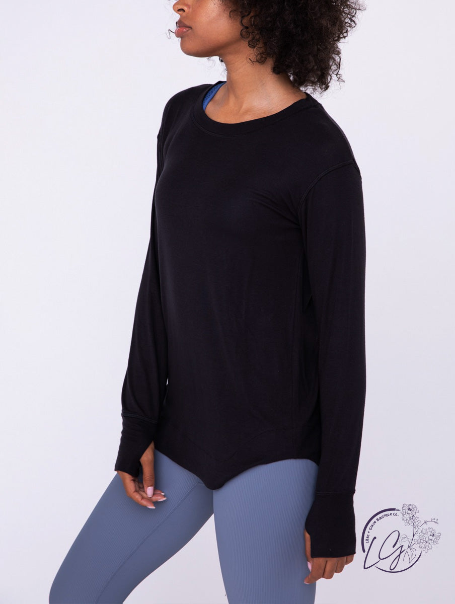 Side Swoop Long Sleeve Top