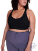 Curvy Micro Ribbed Lycra-Blend Sports Bra