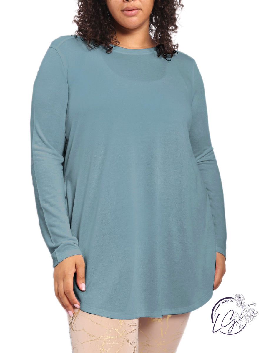 Curvy Different Times Long Sleeve with Side Slits