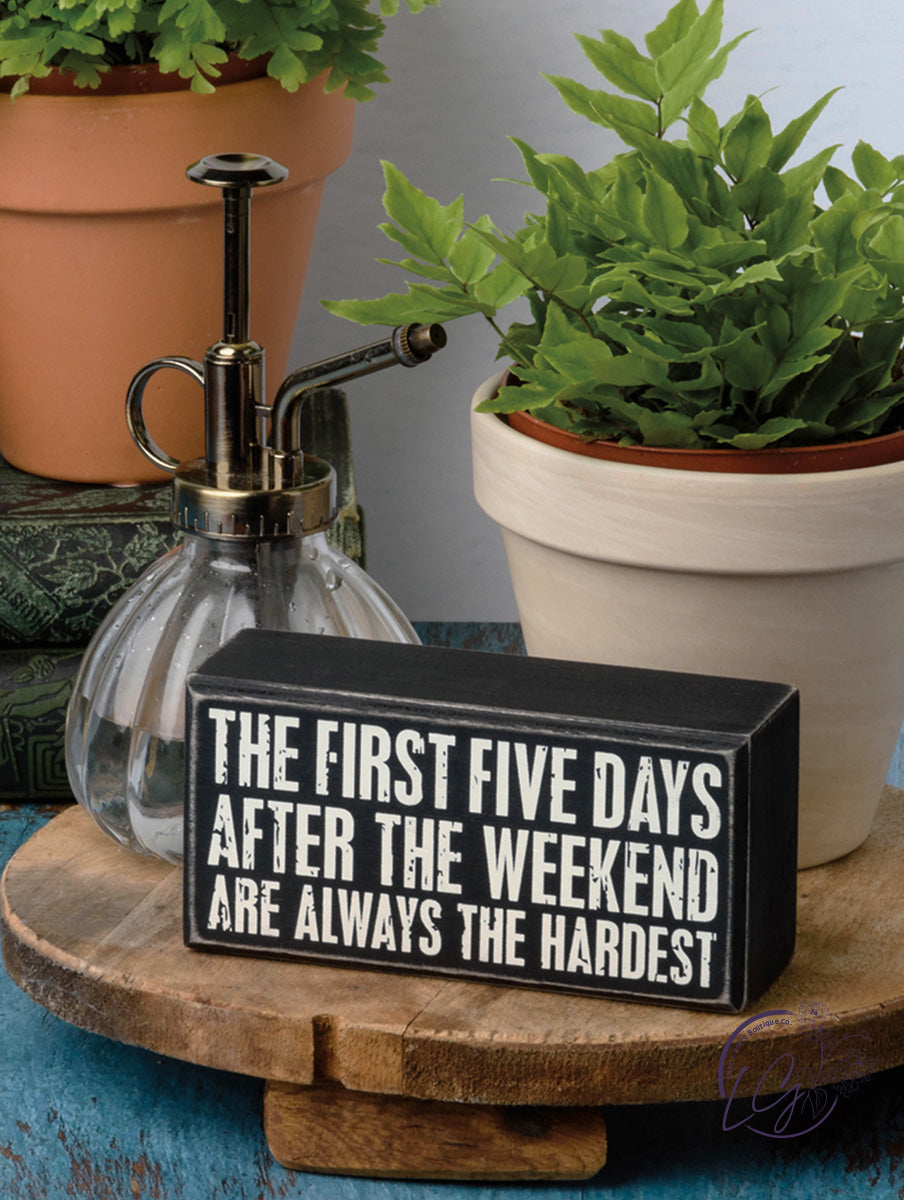 Inset Box Sign - First Five Days