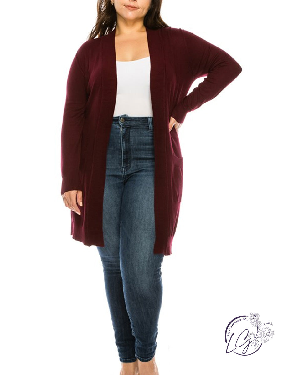 Curvy Carefree Spirit Long Knit Cardigan