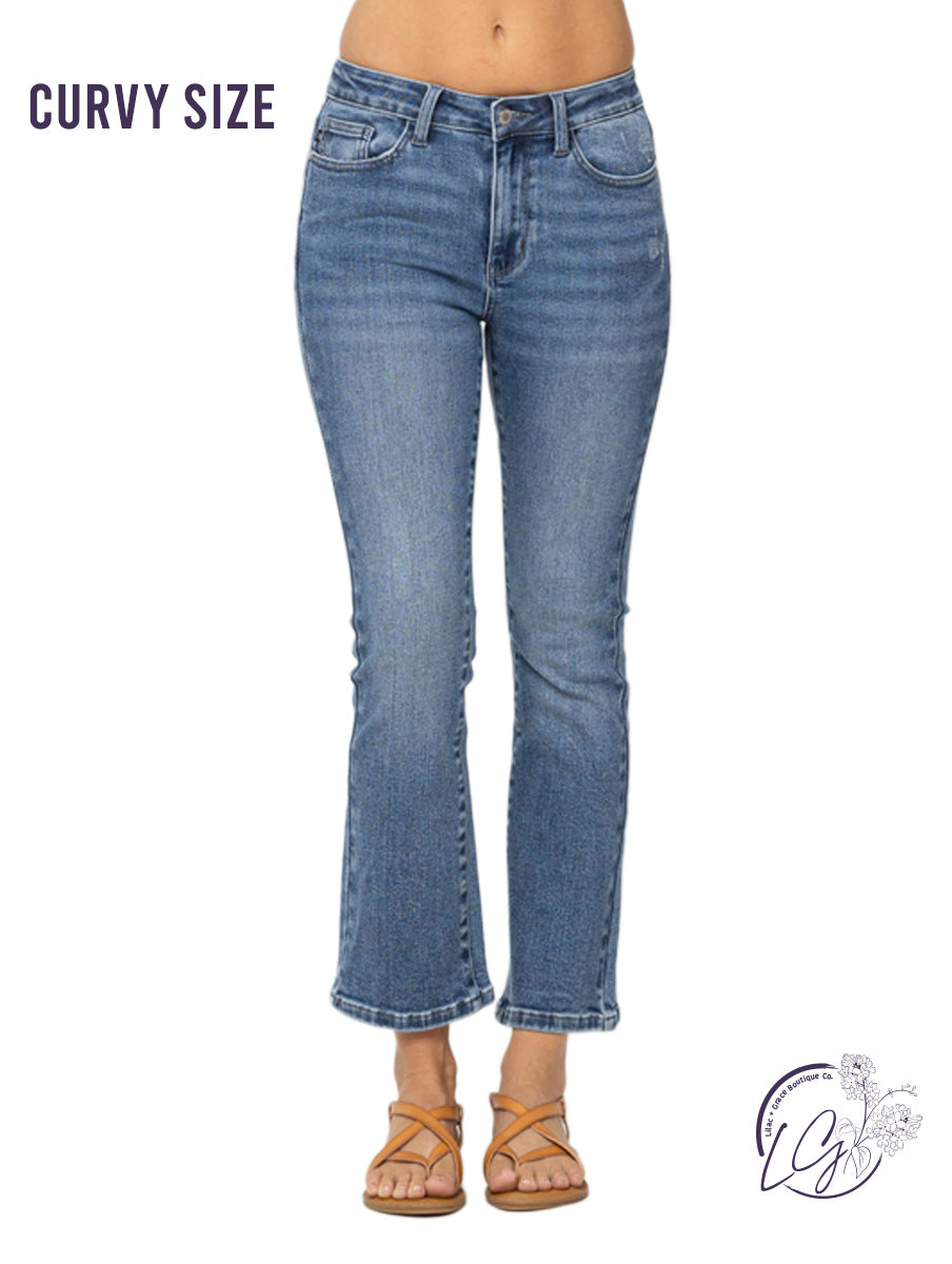 Curvy Demi Mid-Rise Crop Bootcut by Judy Blue