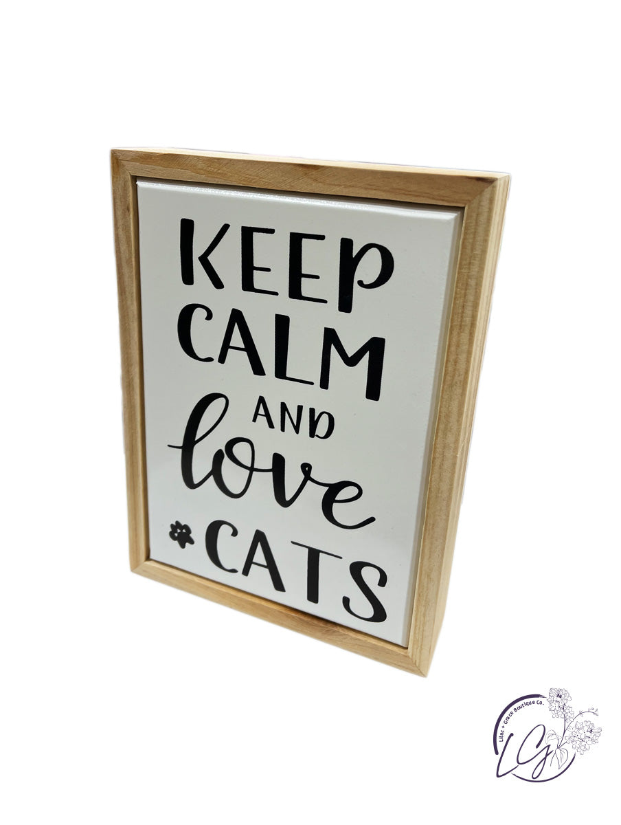 Wood Framed Pet Tabletop Sign