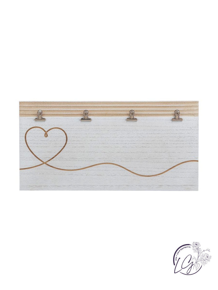 HEART SCRIPT PHOTO CLIP HANGER