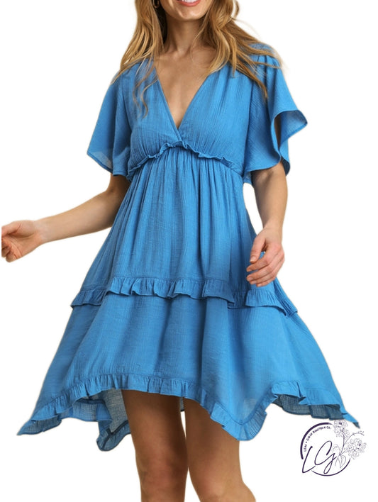 Blue Bell Smocked Short Sleeve Dress