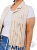 Curvy Light It Up Fringe Faux Suede Vest