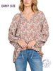 Curvy Meadow Song Floral Blouse