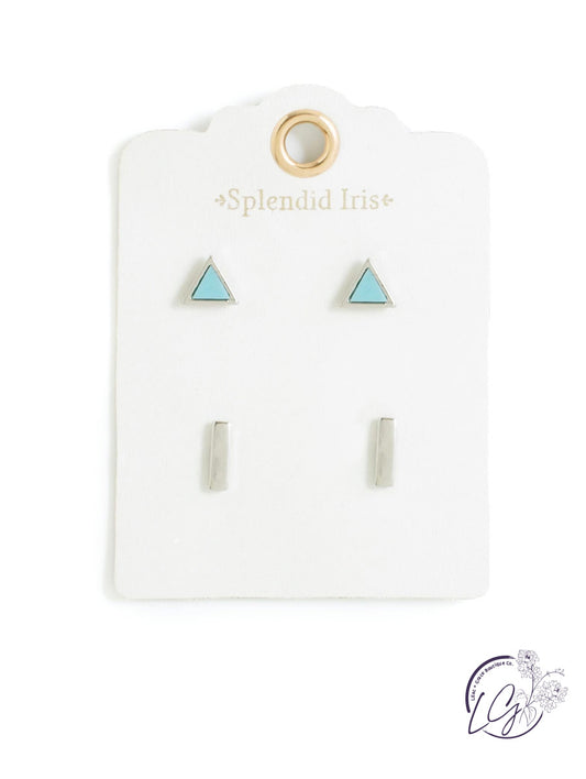 Triangle and Bar Earrings