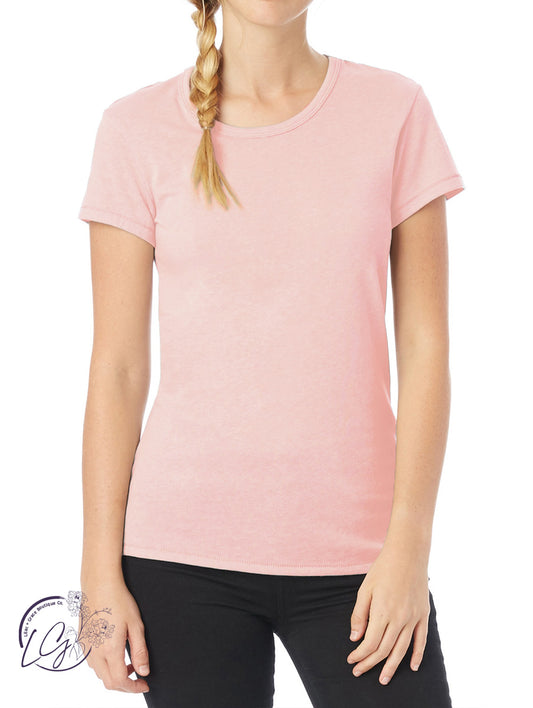 Curvy Signature Basic Tee in Faded Pink