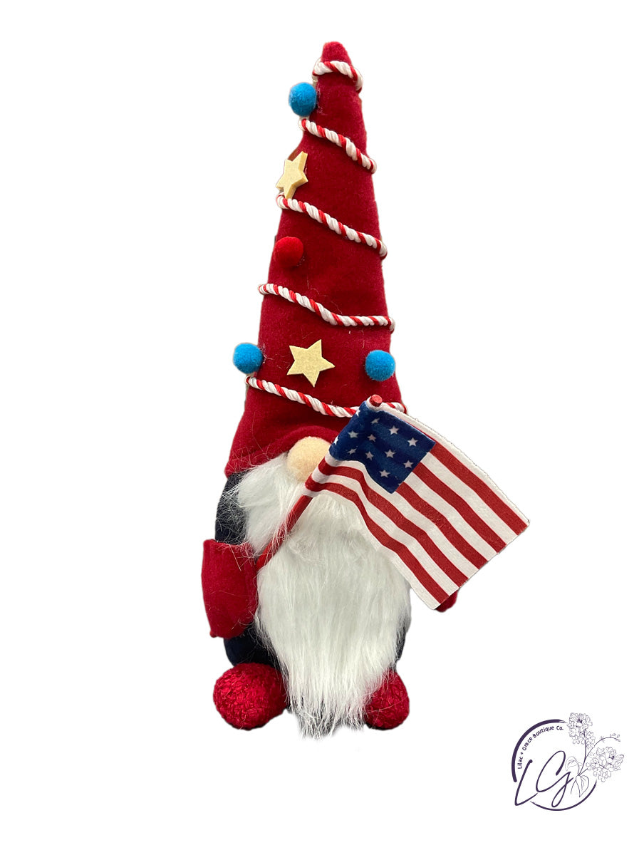 STARS AND STRIPES GNOME SITTER