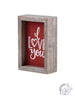 I Love You Red Linen Framed Board