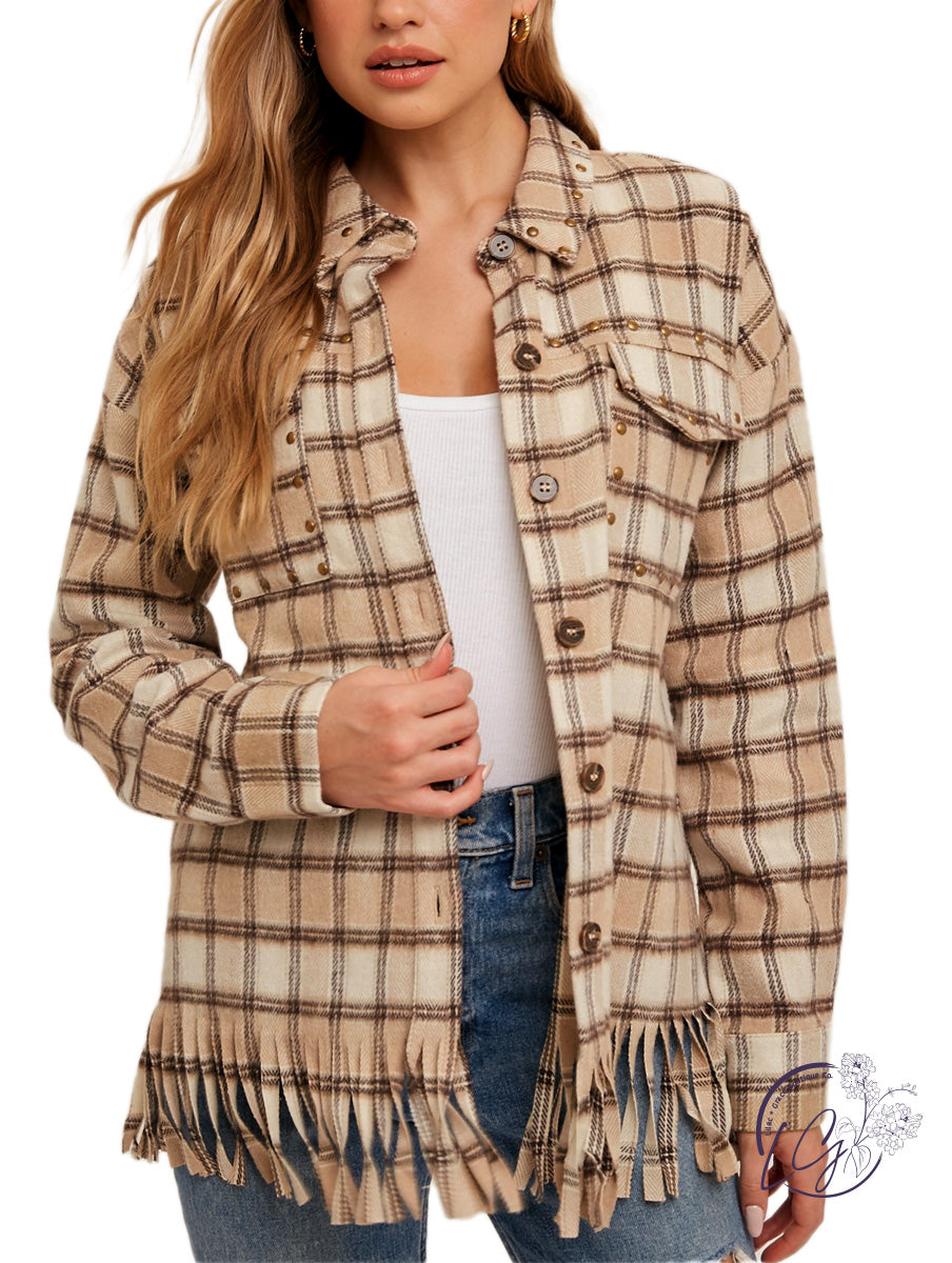 Taking On Fringe Plaid Shacket