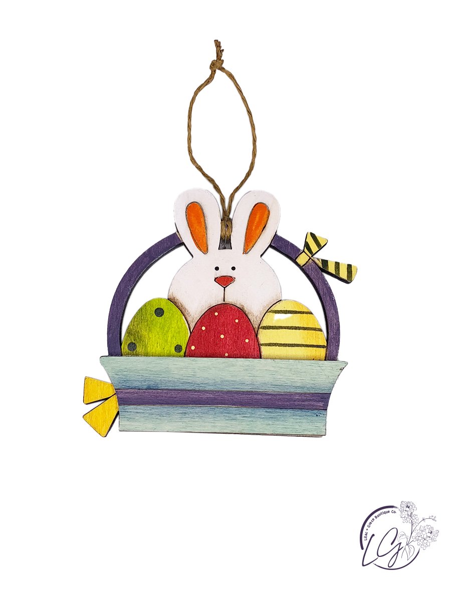 Easter Bunny Wood Ornament