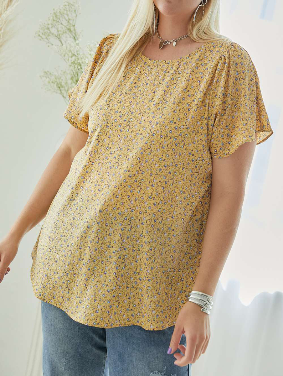 Curvy Happy Days Short Sleeve Top