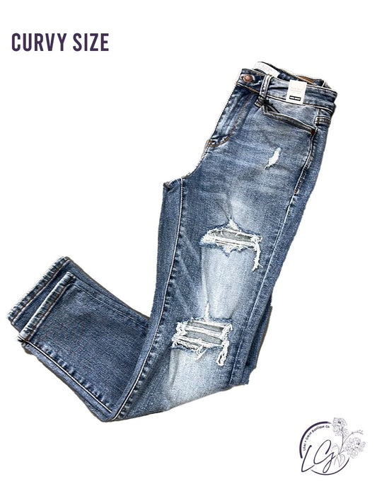 Curvy Maya High-Rise Distressed Skinny by Judy Blue