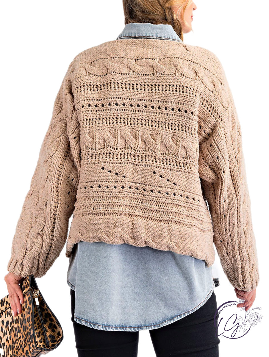 Wind In My Hair Cable Knit Sweater