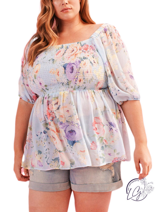 Curvy Blue Skies Blouse