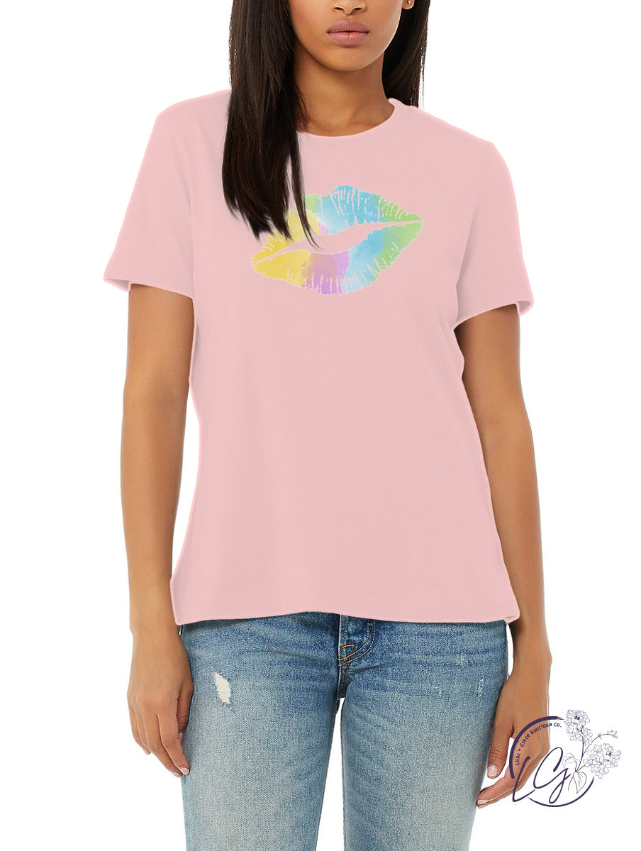 Tie-dye Cotton Candy Lips Tee