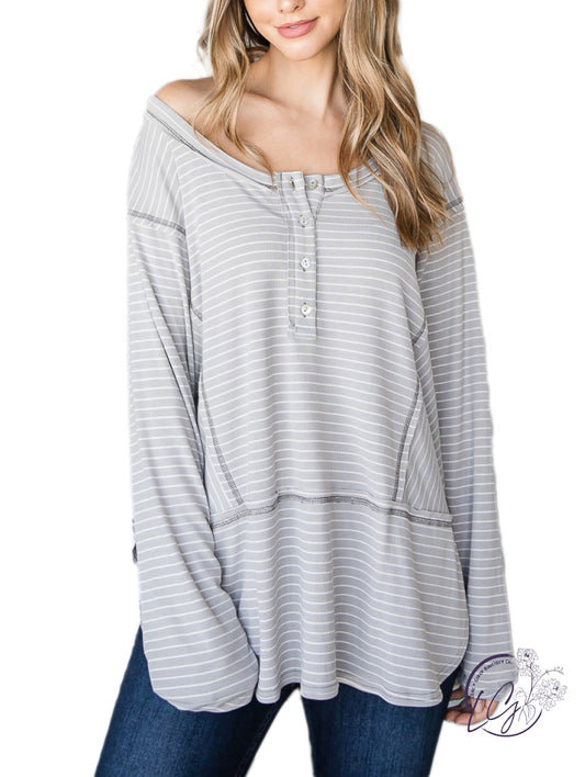 The Finest Striped Henley Top