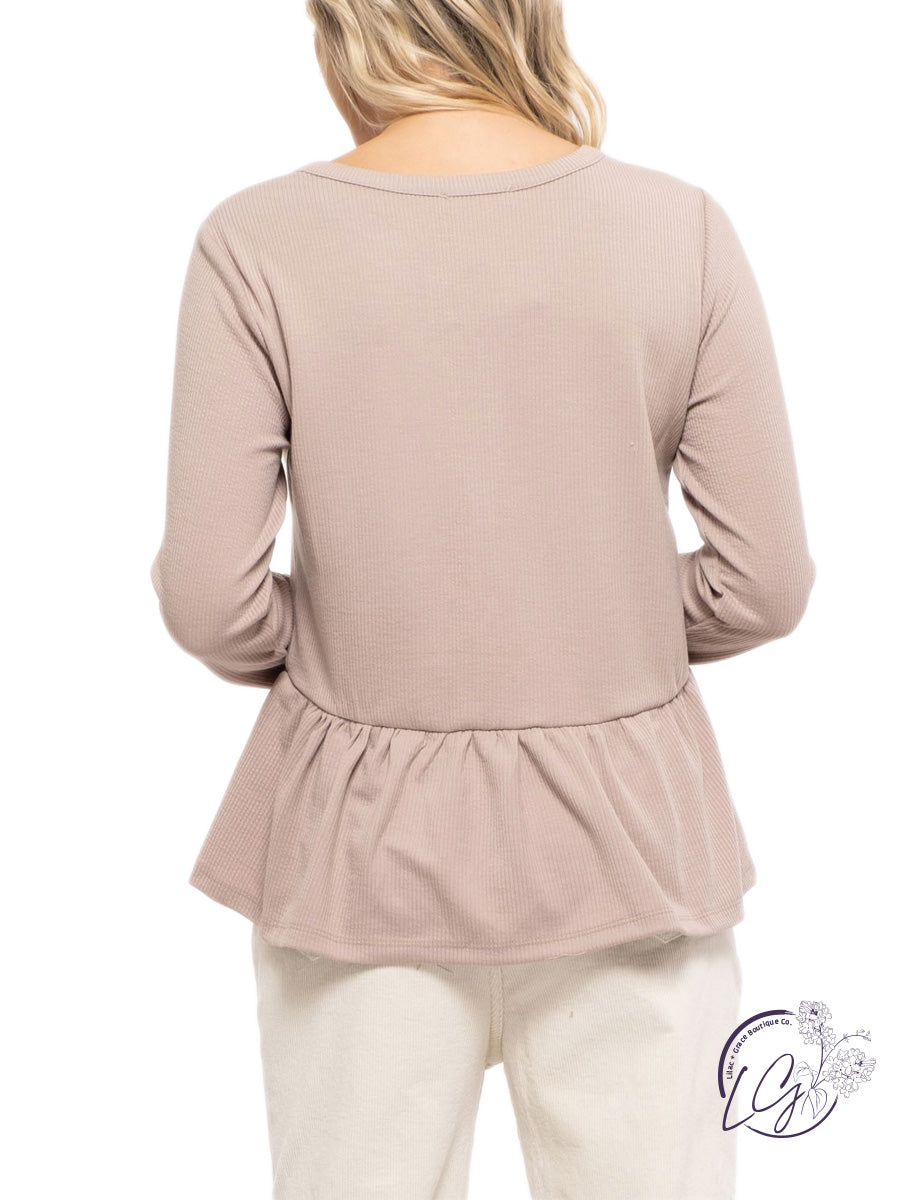 Curvy Long Sleeve Henley Top