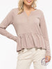 Curvy Long Sleeve Henley Top