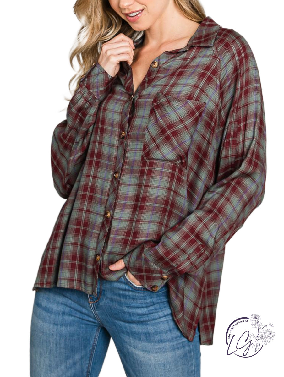 Enough Talk Oversized Flannel