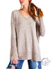 BRUSHED KNIT LOOSE FIT TOP Plus Size