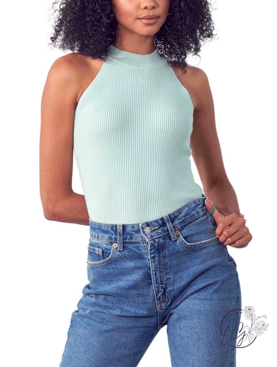 My Girl Halter Mock Neck Top