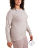 Curvy Brushed Crew Neck Long Sleeve Top