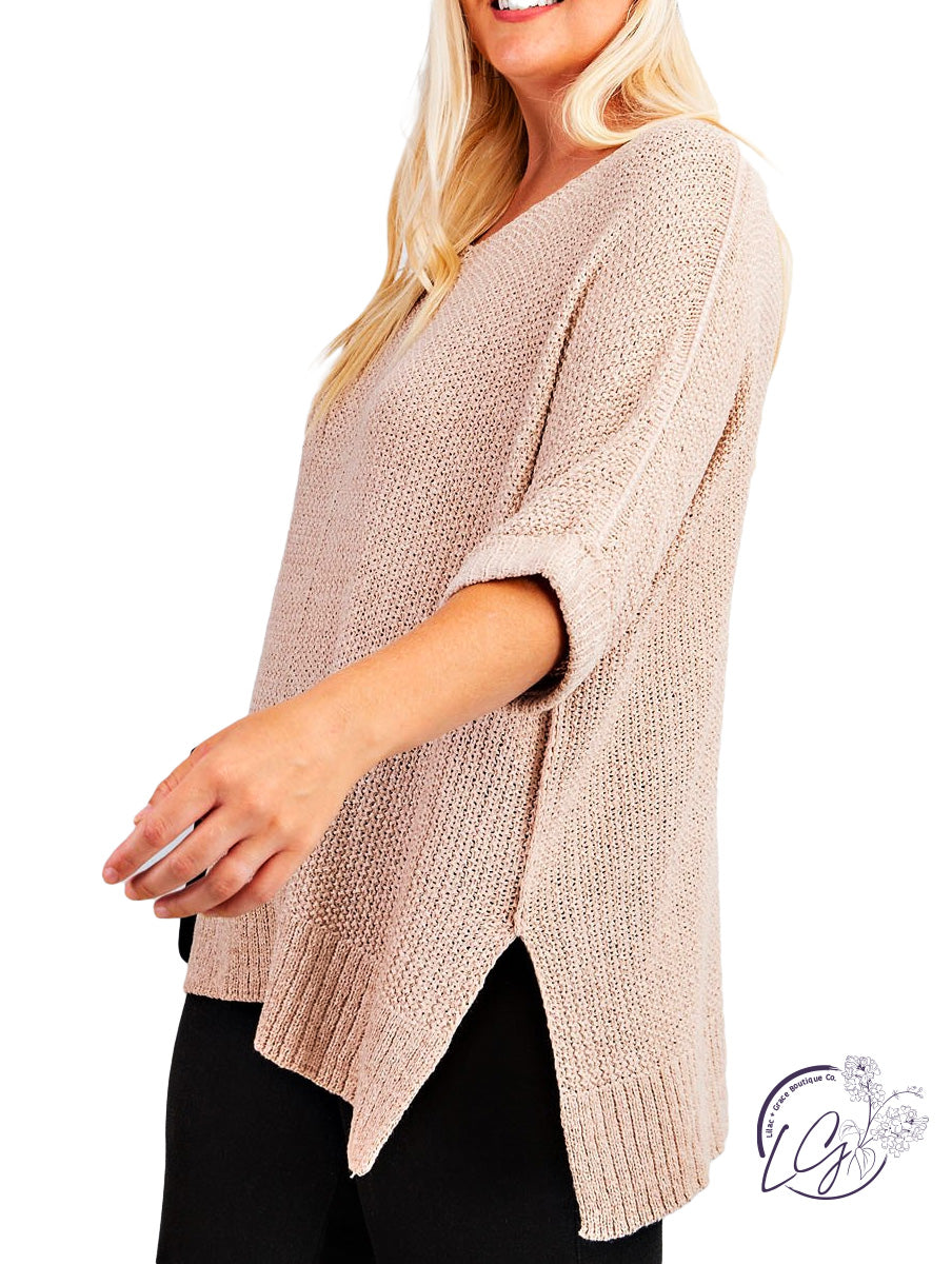 Curvy It's a Breeze Sweater Knit Top