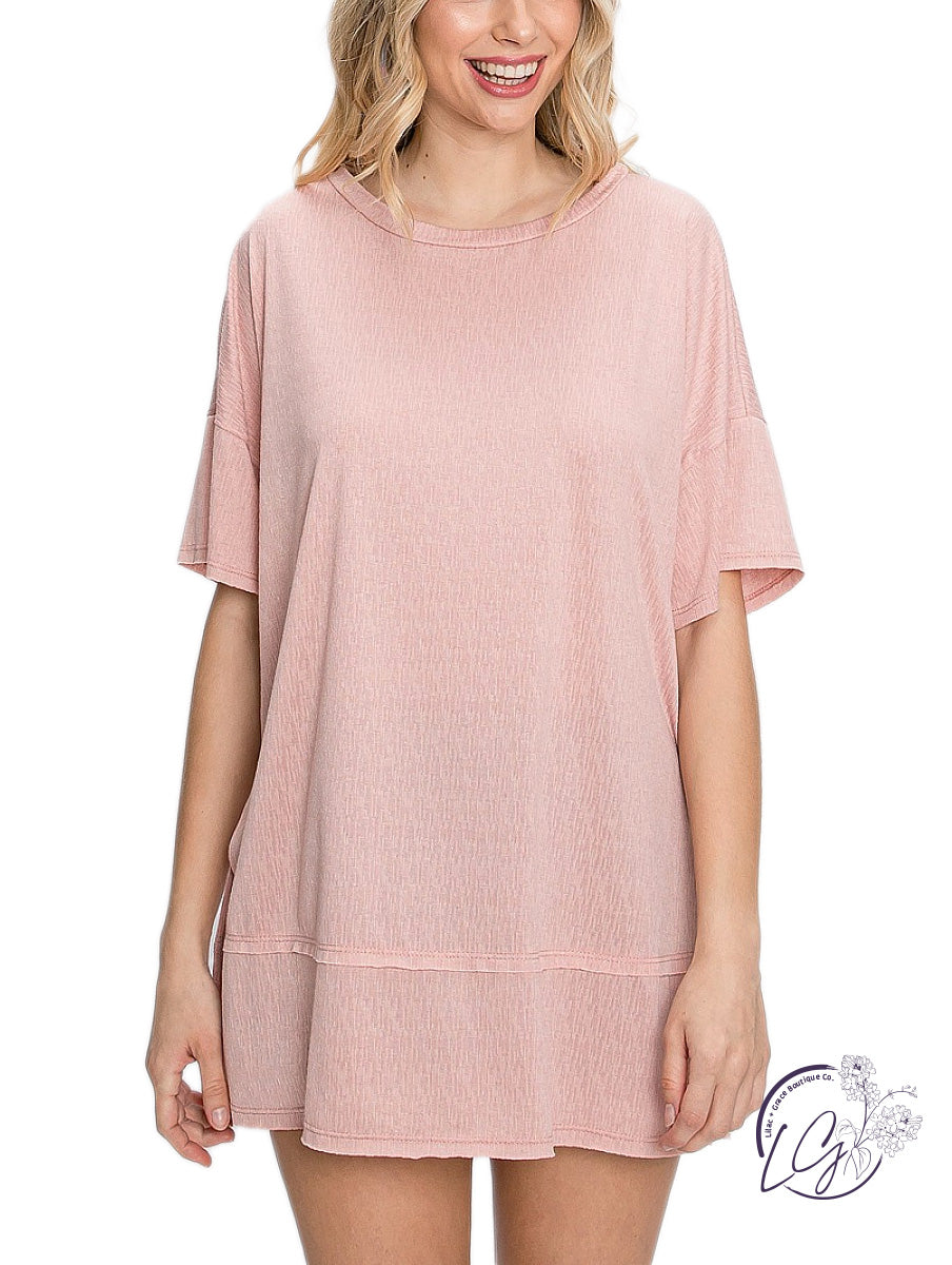 Curvy Relaxing Dream Drop Shoulder Tee