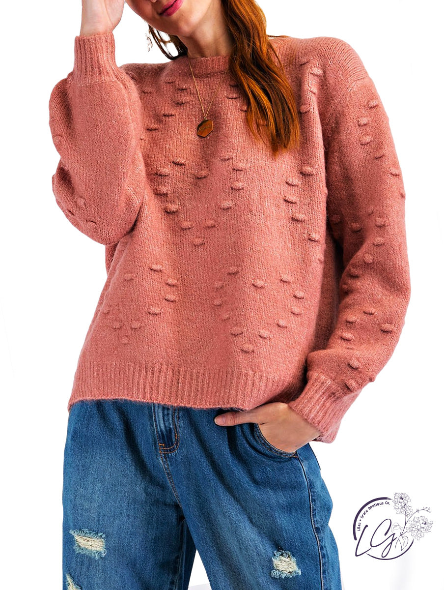 Hey There Textured Knit Sweater