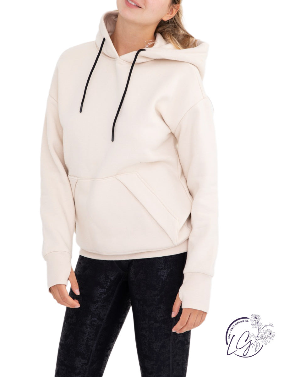 Curvy Fleece Lined Hoodie w/ Thumbholes