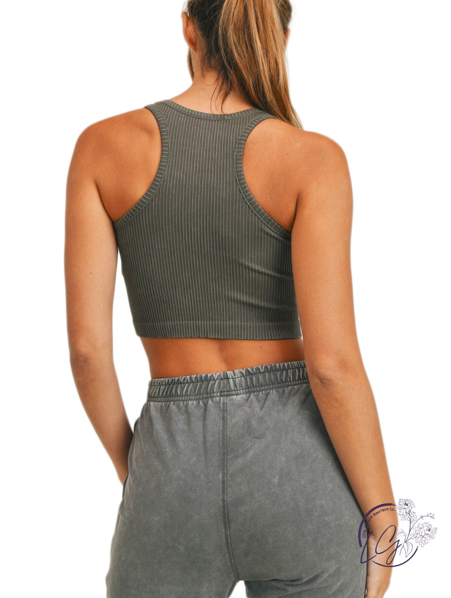 Ribbed Seamless Hybrid Cropped Tank Top