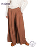 Curvy Smocked Elegance Wide-Leg Trousers