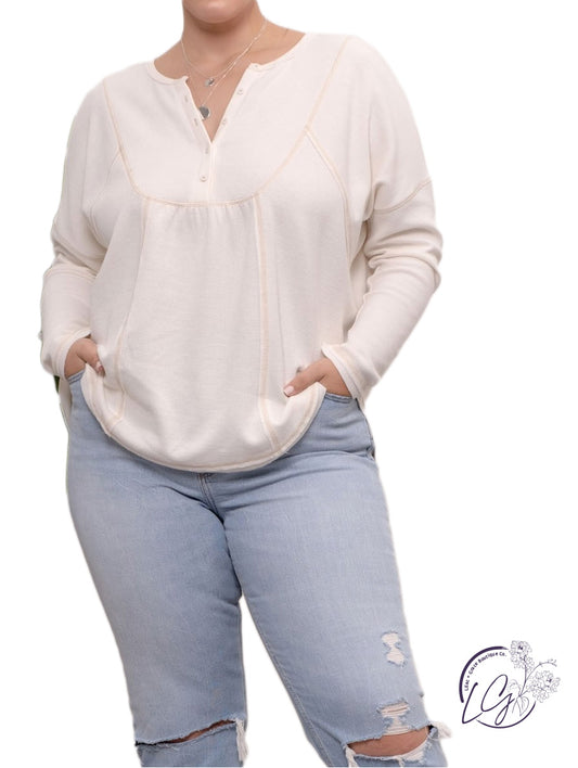 Curvy Run To You Stitch Knit Top