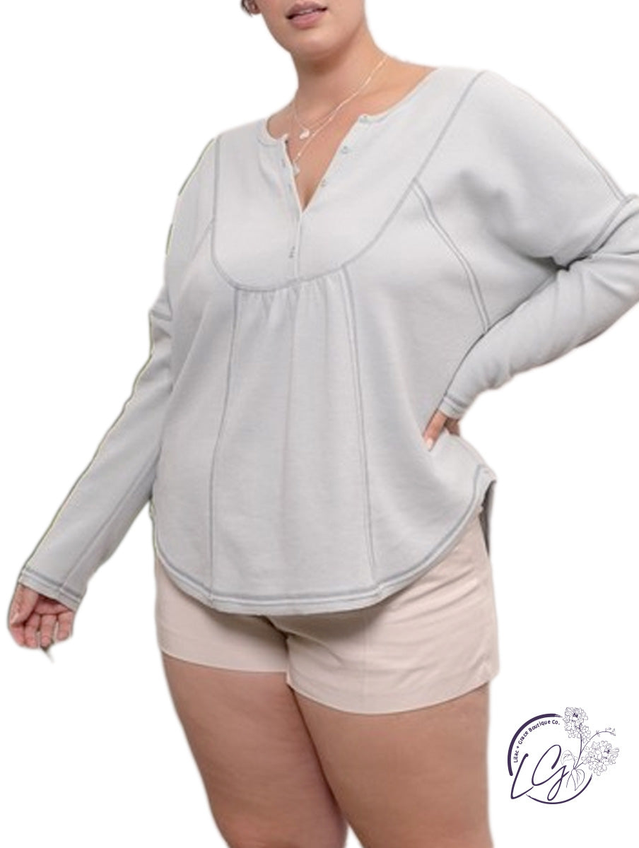 Curvy Run To You Stitch Knit Top