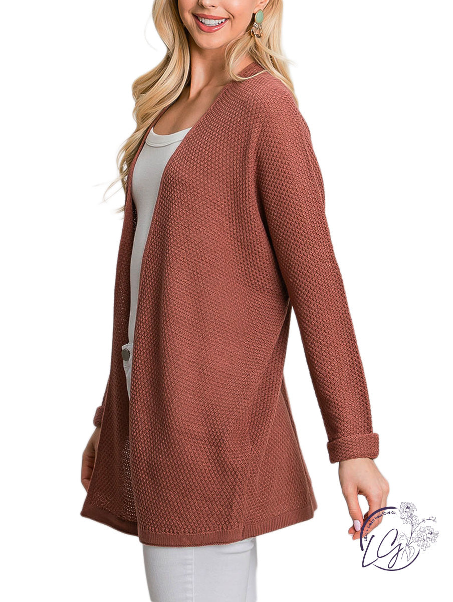 Curvy Classic Look Knit Cardigan