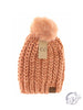 Chenille Chunky Knit Faux Fur Pom CC Beanie