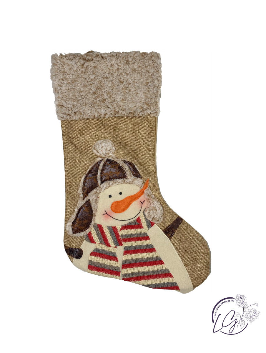 Cinnamon Snowman Stocking