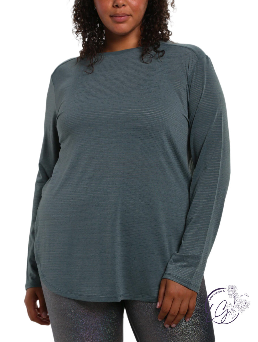 Curvy Full Potential Mesh Long Sleeve with Side Slits