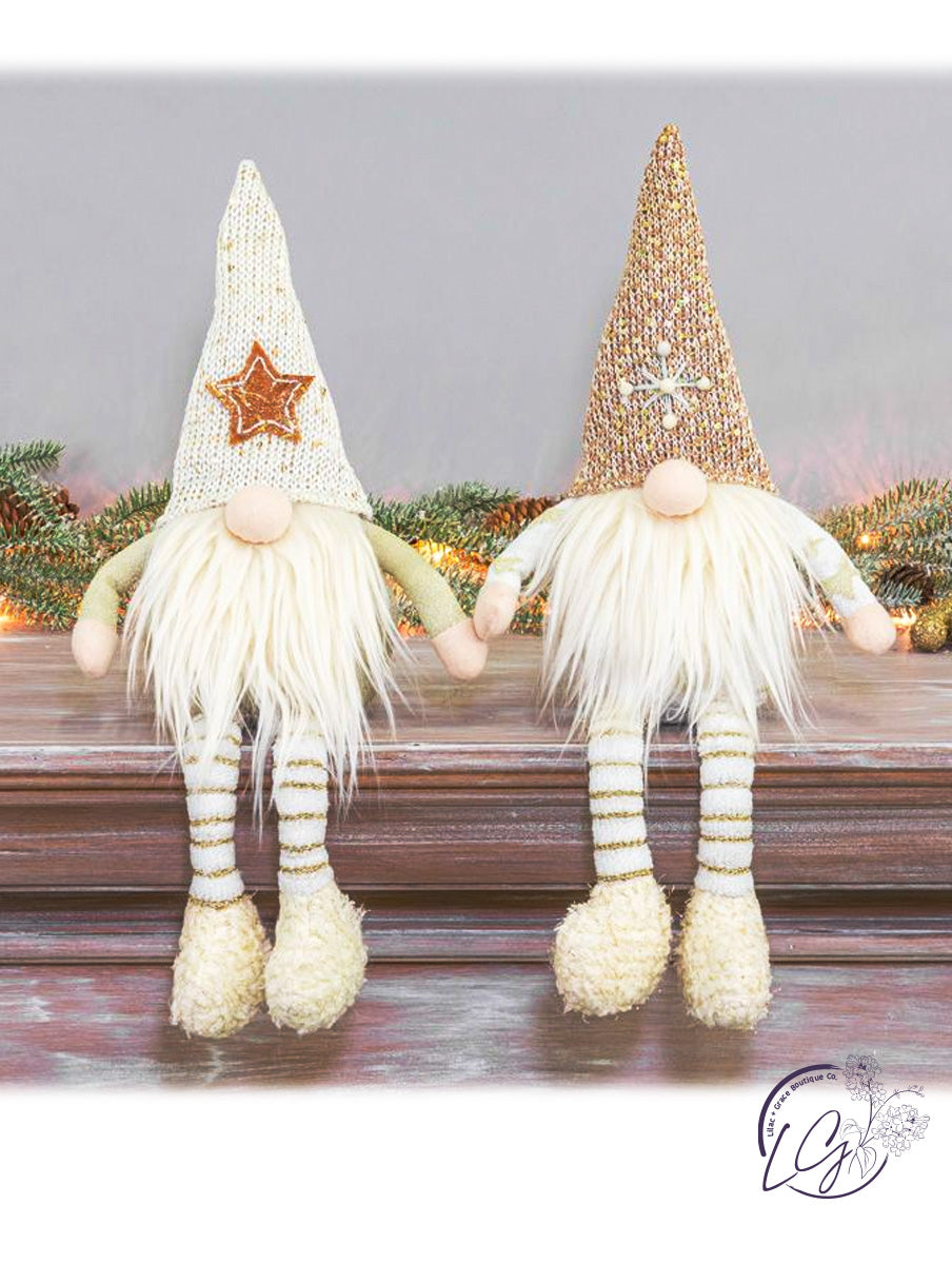 Golden Shimmer Gnome Dangle Leg