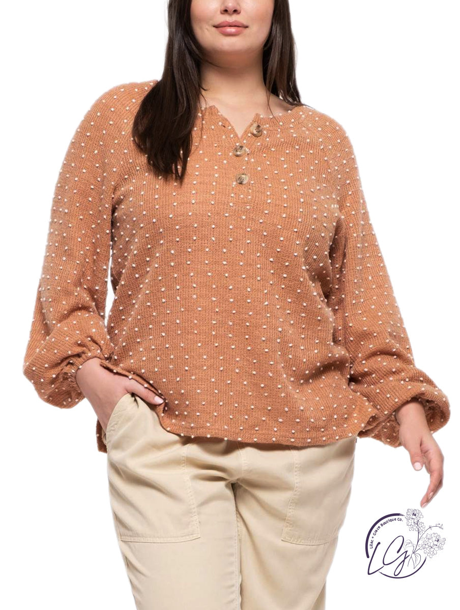 Curvy Chasing A Dream Dotted Long Sleeve